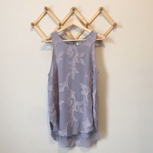Aritzia Wilfred Sevres Lavender Floral Dressy Tank Blouse Size Medium